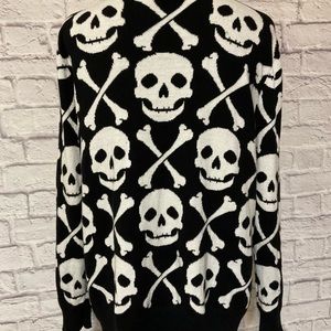 Hot Topic Skull Cardigan XL